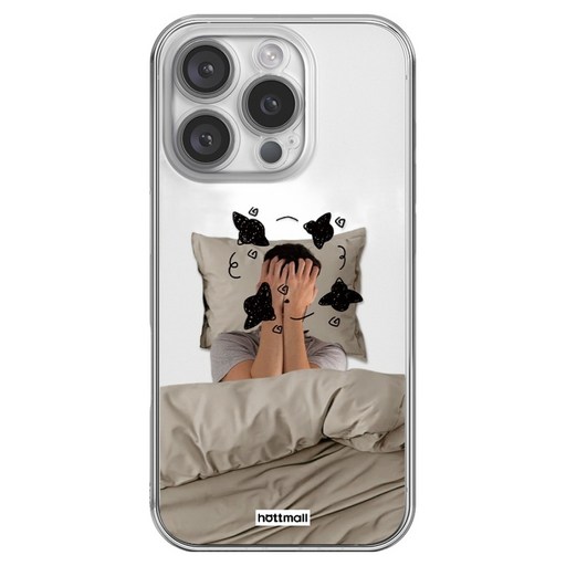 핫티몰 일어나기 싫어 재밌는 프린팅 투명 휴대폰 케이스