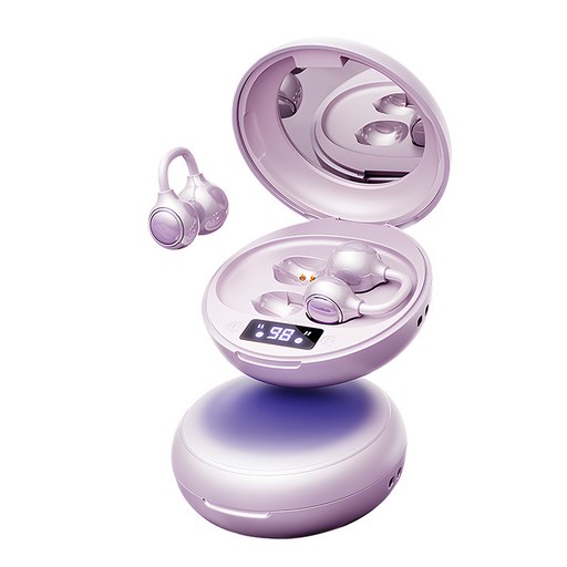 SOULBOOM 오픈형 클립형 불루투스 이어폰 고음질 메이크업 거울 무선 이어폰 V6.0 편안 착용 c타입